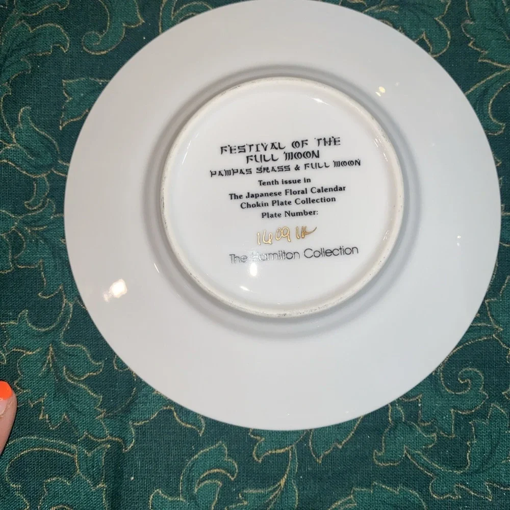 Japanese Floral Calendar Collection Chokin Plates New Year's Day-Set Of 11 W/COA